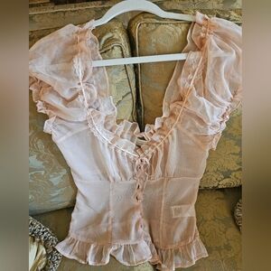 NWOT URBAN OUTFITTERS sheer peach top